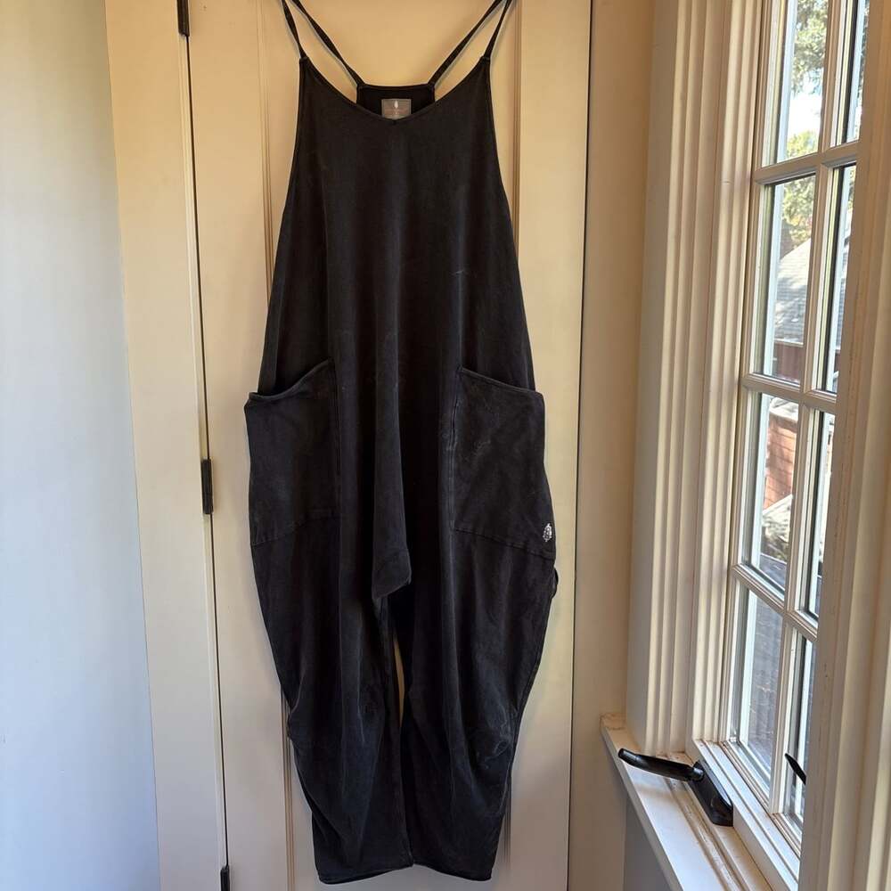 Free People FP Movement Hot Shot Romper Jumpsuit Large Charcoal Gray NWOT